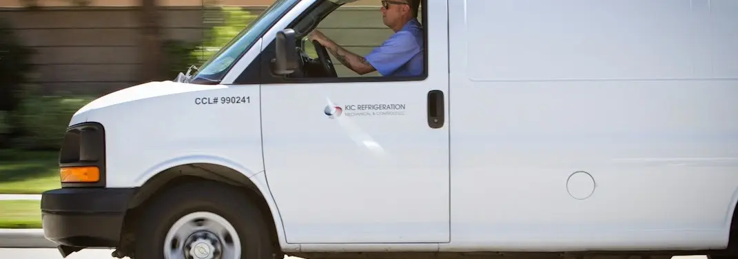 KIC Refrigeration service vehicle serving Hanson area